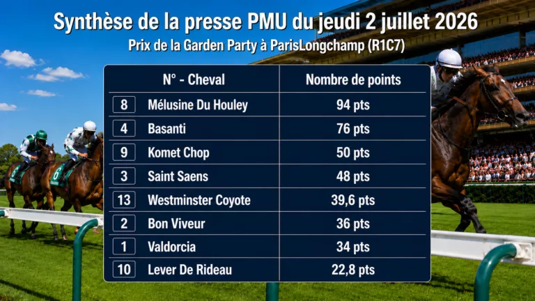 Pronostics quinté presse PMU du 2 juillet 2026
