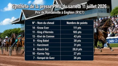 Pronostics quinté presse PMU du samedi 11 juillet 2026
