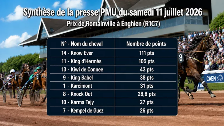 Pronostics quinté presse PMU du samedi 11 juillet 2026