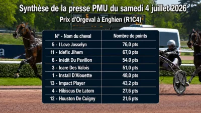 Pronostics quinté presse du samedi 4 juillet 2026