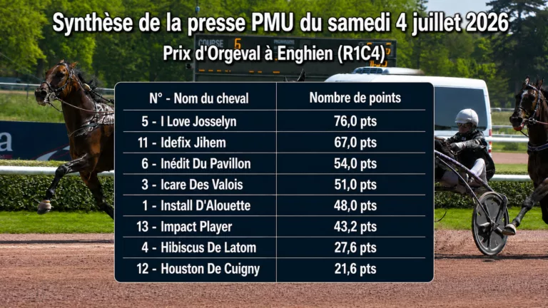 Pronostics quinté presse du samedi 4 juillet 2026