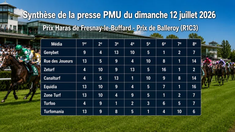 Pronostics quinté presse pmu du dimanche 12 juillet 2026