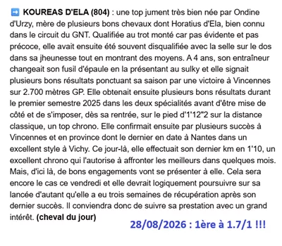 Pronostic gagnant du 28 aout 2026