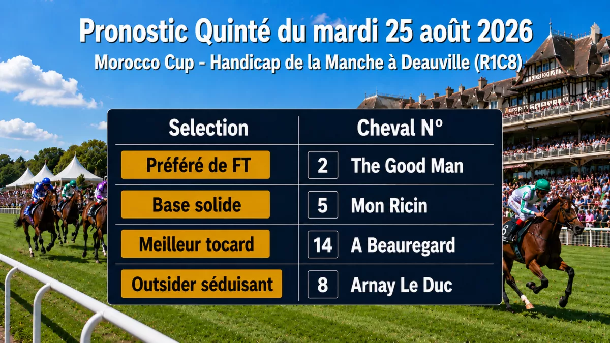 Pronostic quinté PMU mardi 25 aout 2026