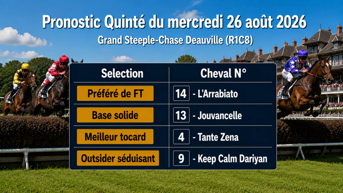 Pronostic quinté PMU mercredi 26 aout 2026