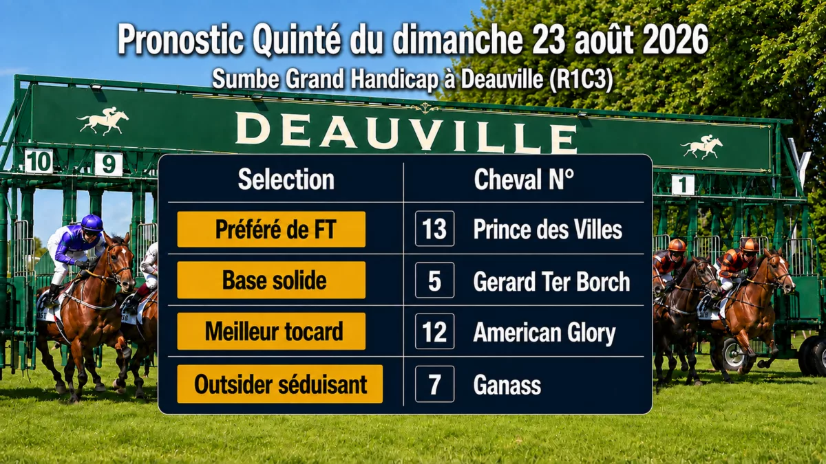 Pronostic quinté du dimanche 23 aout 2026