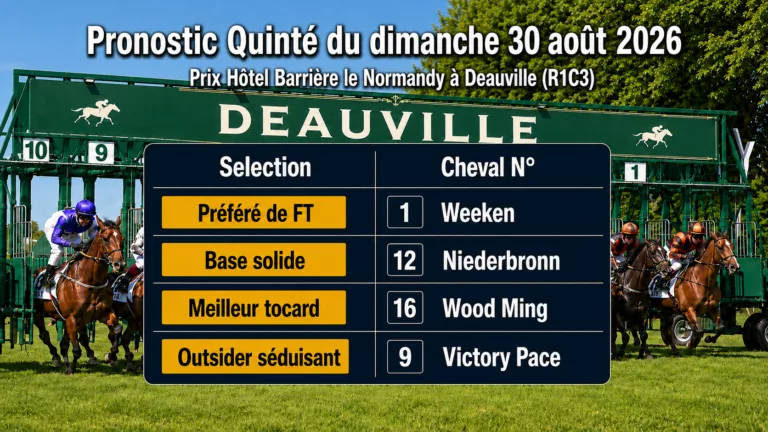 Pronostic quinté du dimanche 30 aout 2026