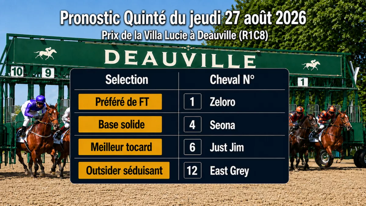 Pronostic quinté du jeudi 27 aout 2026