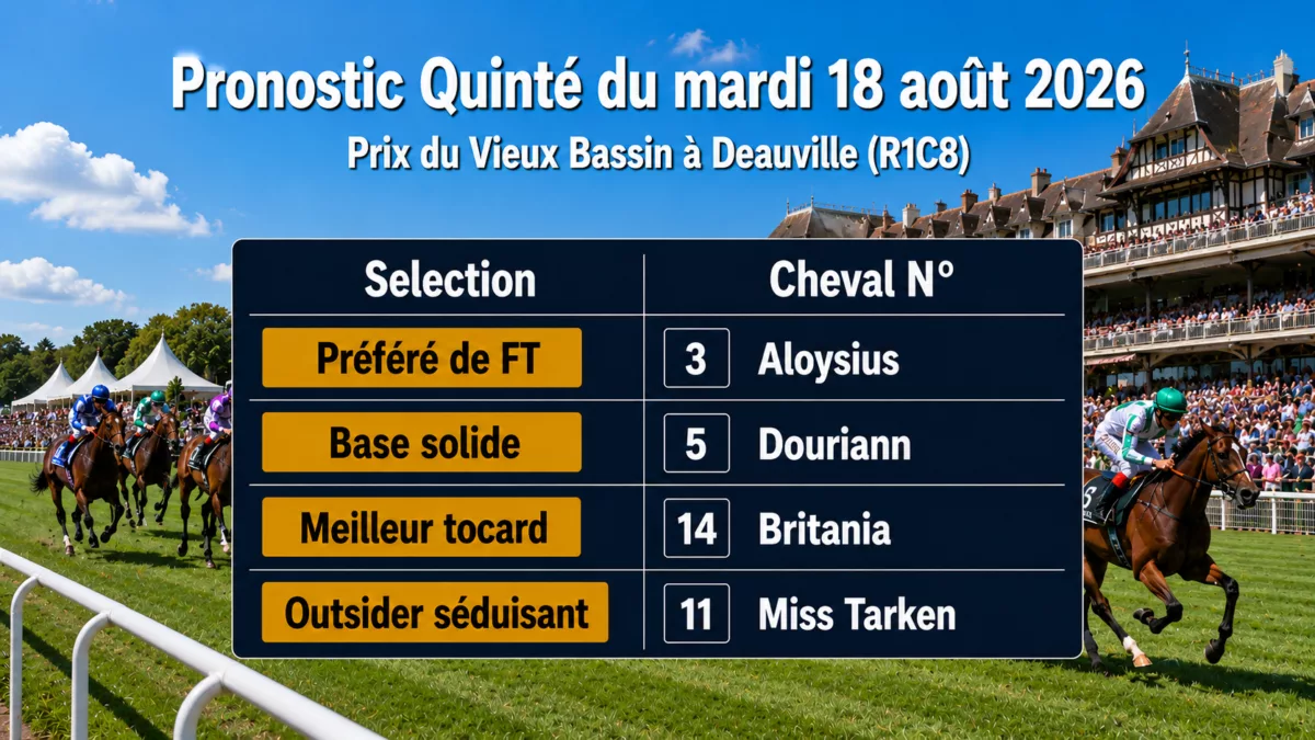 Pronostic quinté du mardi 18 aout 2026