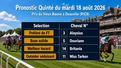 Pronostic quinté du mardi 18 aout 2026