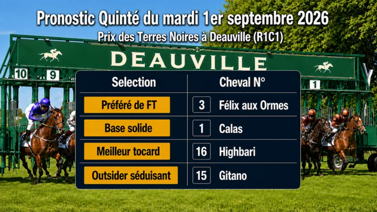 Pronostic quinté du mardi 1er septembre 2026