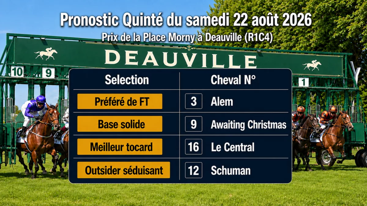 Pronostic quinté du samedi 22 aout 2026