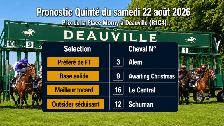 Pronostic quinté du samedi 22 aout 2026