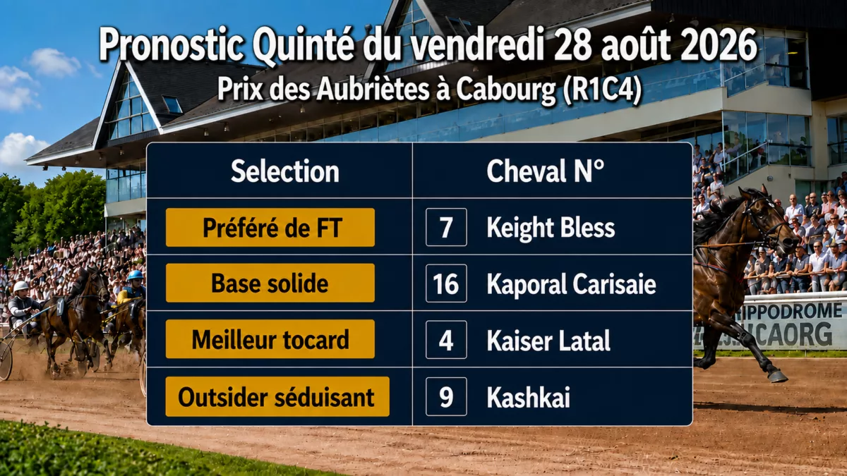 Pronostic quinté du vendredi 28 aout 2026