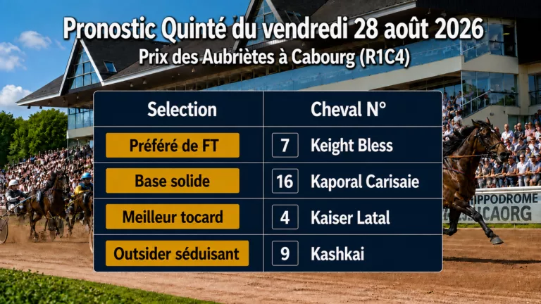 Pronostic quinté du vendredi 28 aout 2026