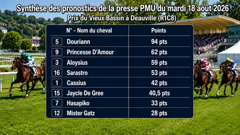 Pronostic quinté presse du mardi 18 aout 2026