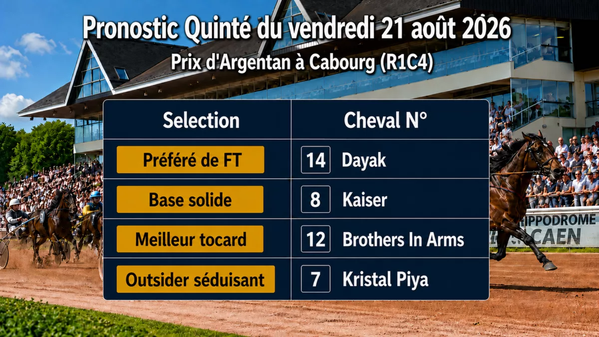Pronostic quinté vendredi 21 aout 2026