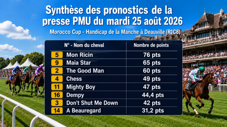 Pronostics presse PMU quinté du mardi 25 aout 2026