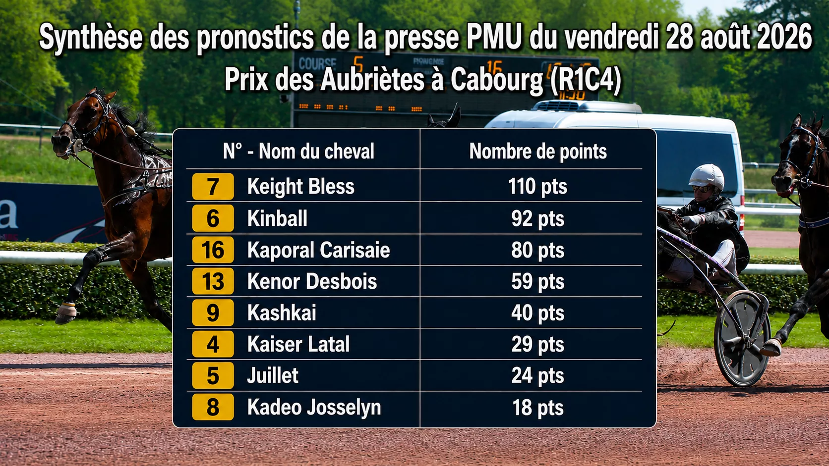 Pronostics Quinté du vendredi 28 août 2026 – Les meilleurs pronos de la presse PMU du jour