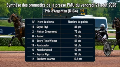 Pronostics quinté presse PMU du vendredi 21 aout 2026