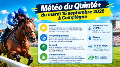 Bulletin Météo pour le Quinté du mardi 15 septembre 2026