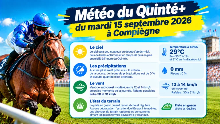 Bulletin Météo pour le Quinté du mardi 15 septembre 2026