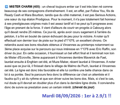 Pronostic gagnant du mardi 8 septembre 2026