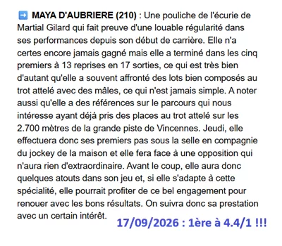 Pronostic gagnant du jeudi 17 septembre 2026