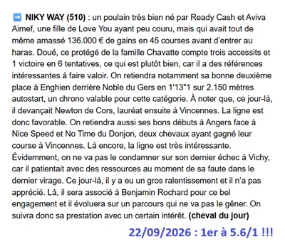 Pronostic PMU gagnant du mardi 22 septembre 2026