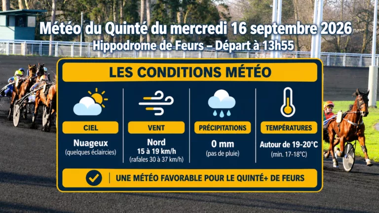Météo quinté du mercredi 16 septembre 2026