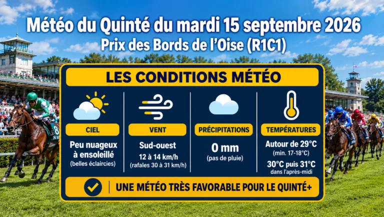 Météo quinté mardi 15 septembre 2026 a compiègne