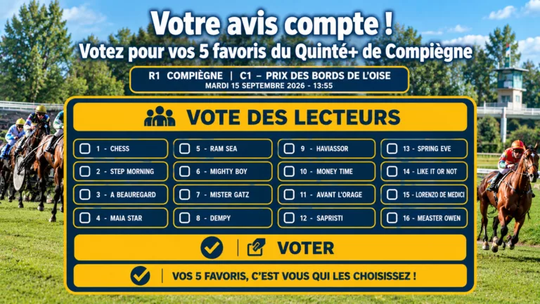 Pronostic des lecteurs quinté du mardi 15 septembre 2026