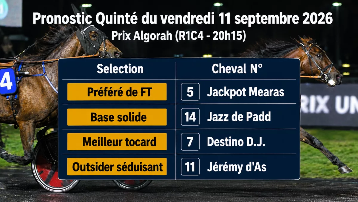 Pronostic quinté PMU vendredi 11 septembre 2026