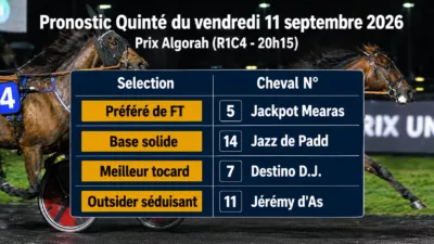 Pronostic quinté PMU vendredi 11 septembre 2026
