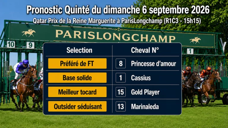 Pronostic quinté du dimanche 6 septembre 2026