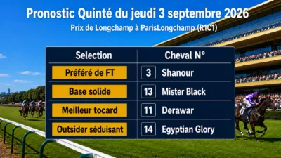 Pronostic quinté jeudi 3 septembre 2026