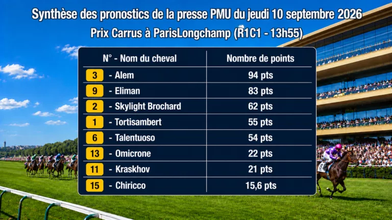 Pronostics presse PMU quinté du jeudi 10 septembre 2026