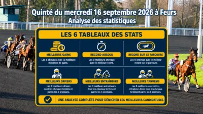 Statistiques quinté du mercredi 16 septembre 2026
