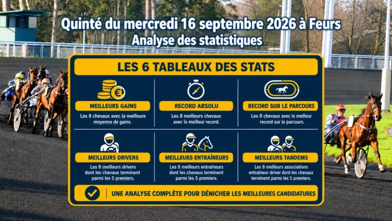 Statistiques quinté du mercredi 16 septembre 2026