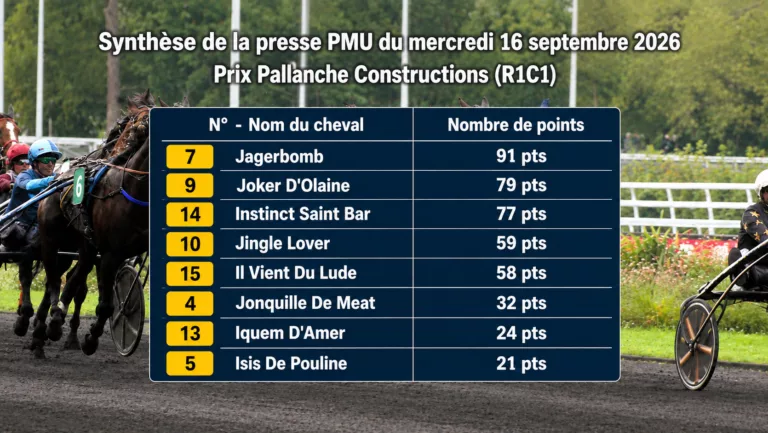 Synthèse presse PMU du mercredi 16 septembre 2026