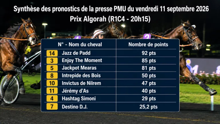 Synthèse pronostics presse PMU vendredi 11 septembre 2026