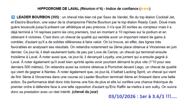 Pronostic gagnant du samedi 3 octobre 2026