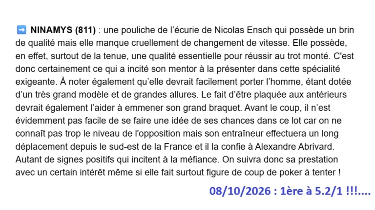 Pronostic gagnant du 8 octobre 2026