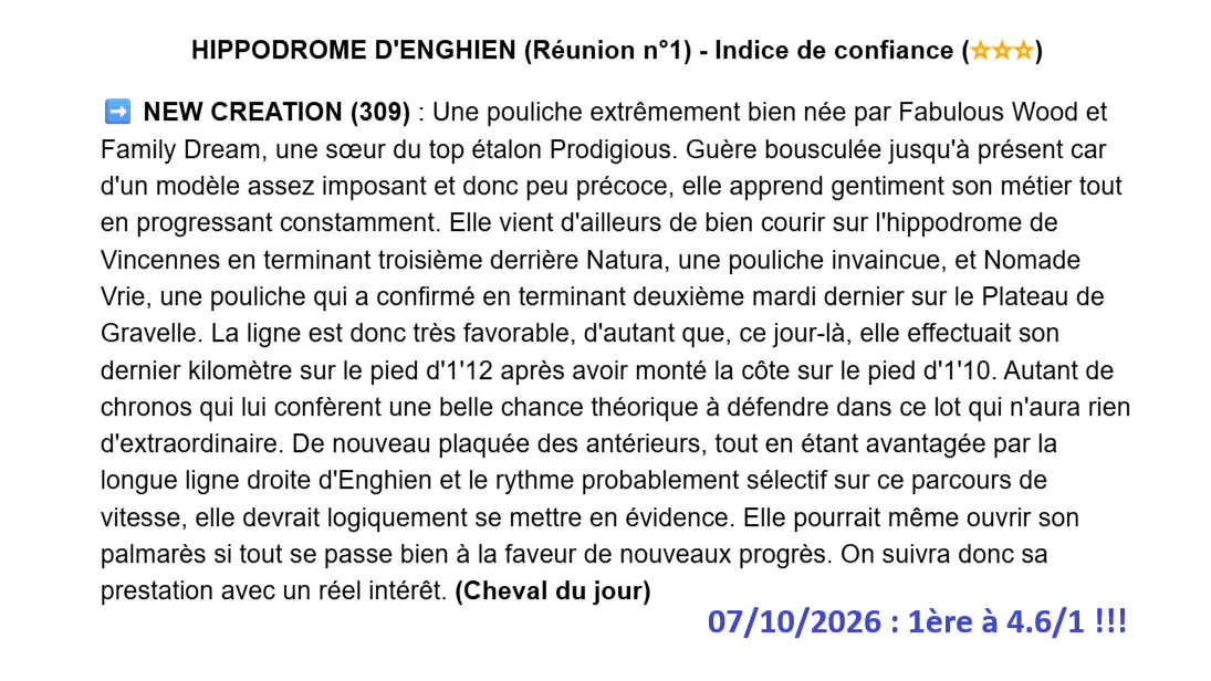 Pronostic gagnant du 7 octobre 2026